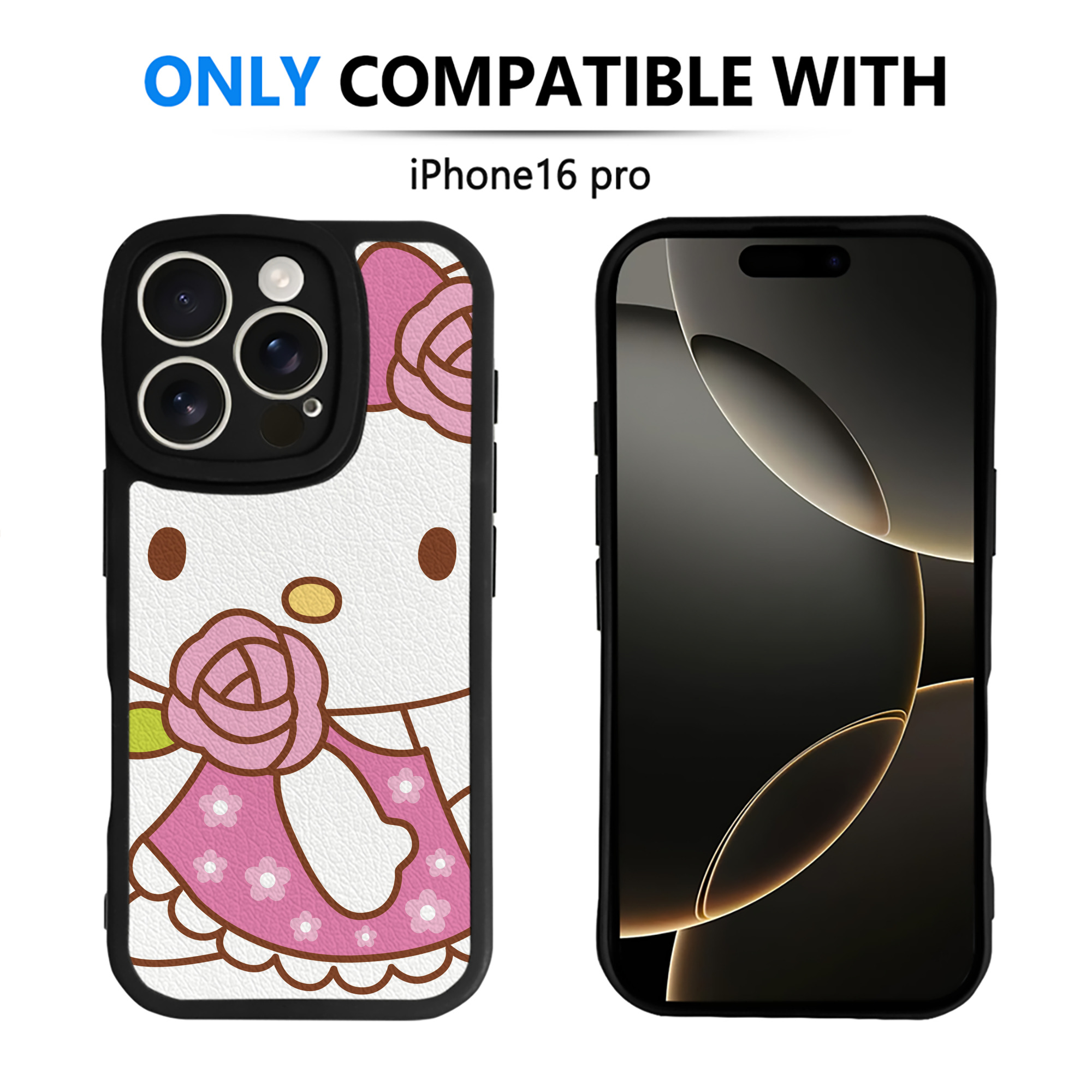 （画像用） Hello Kitty ハローキティ 【iPhone 16シリーズ対応】シリコンスマホケース（レザー調） 材質：シリコン